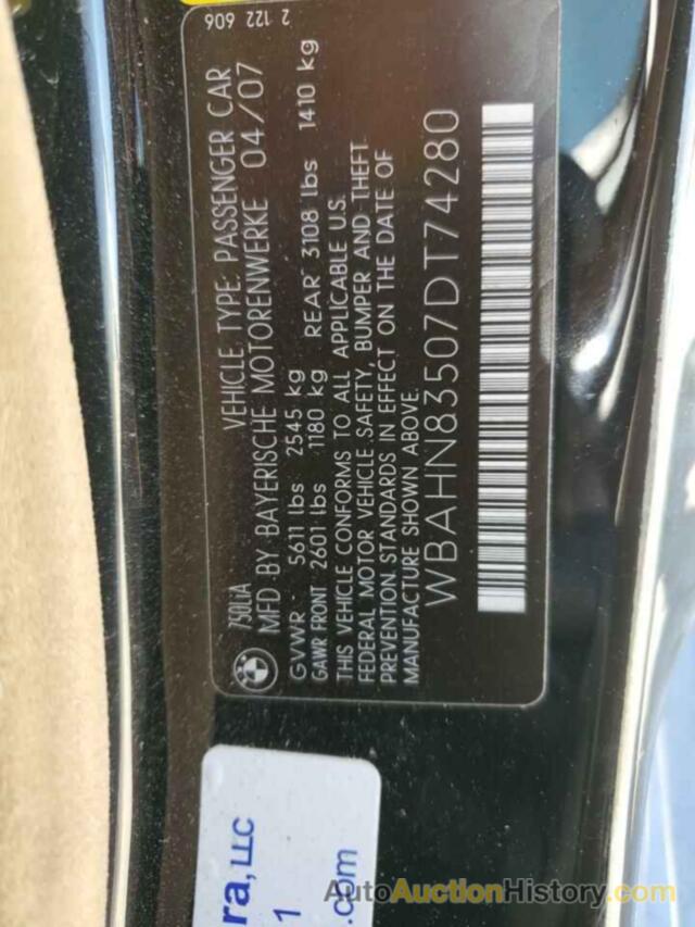 BMW 7 SERIES, WBAHN83507DT74280