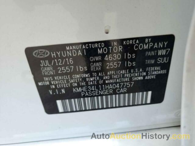 HYUNDAI SONATA HYBRID, KMHE34L11HA047757