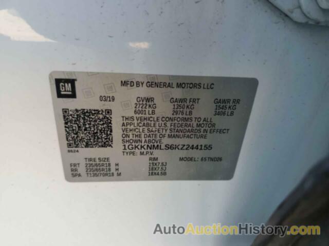 GMC ACADIA SLT-1, 1GKKNMLS6KZ244155