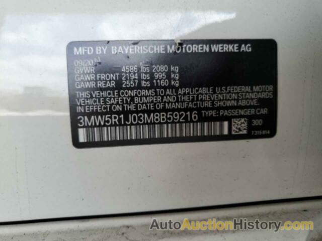 BMW 3 SERIES, 3MW5R1J03M8B59216