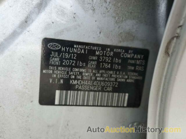 HYUNDAI ELANTRA GLS, KMHDH4AE4DU609372