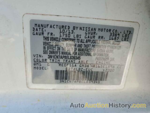 NISSAN VERSA S, 3N1CN7AP8EL839345