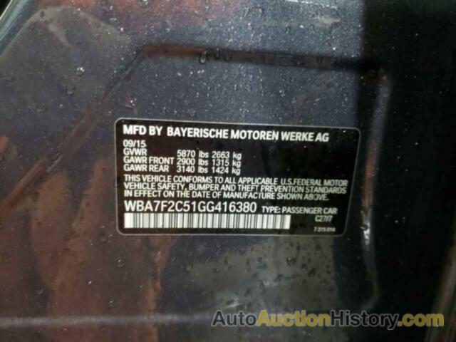 BMW 7 SERIES XI, WBA7F2C51GG416380