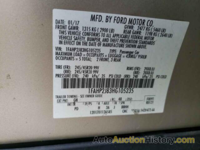 FORD TAURUS LIMITED, 1FAHP2J83HG105235