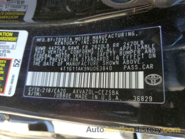 TOYOTA CAMRY SE, 4T1G11AK9NU063840