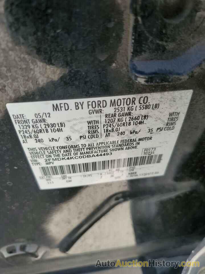 FORD EDGE LIMITED, 2FMDK4KC0DBA44493