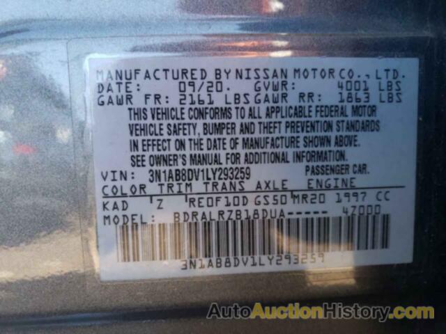 NISSAN SENTRA SR, 3N1AB8DV1LY293259