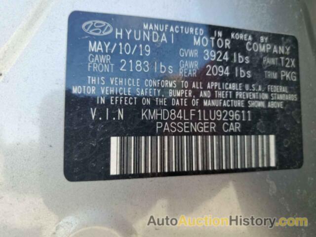 HYUNDAI ELANTRA SEL, KMHD84LF1LU929611