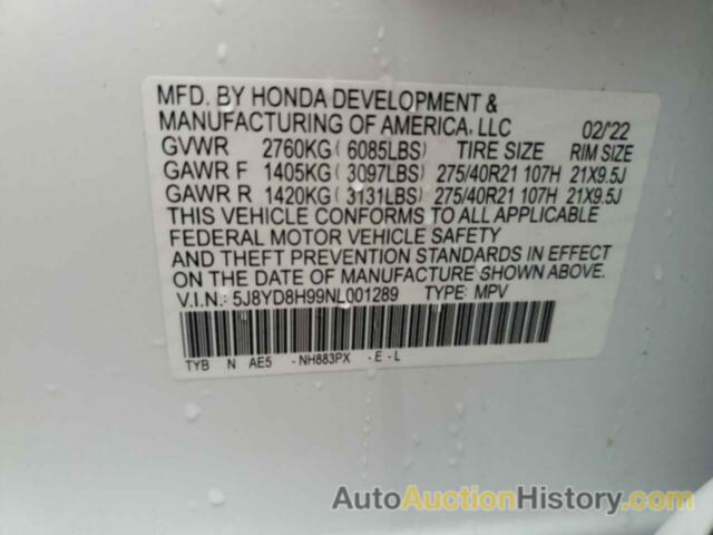 ACURA MDX TYPE S TYPE S, 5J8YD8H99NL001289