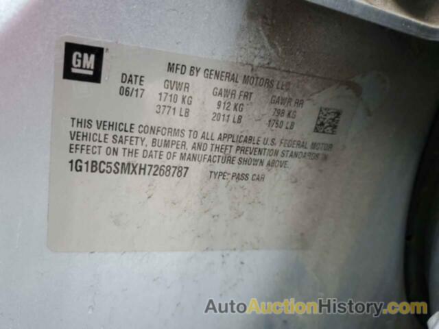 CHEVROLET CRUZE LS, 1G1BC5SMXH7268787