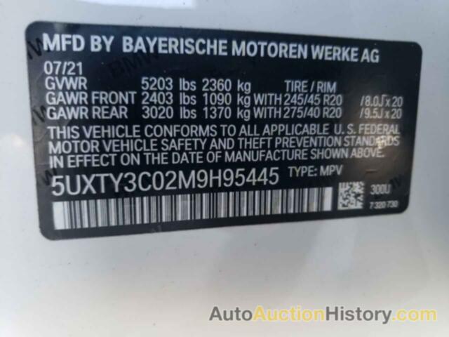 BMW X3 SDRIVE30I, 5UXTY3C02M9H95445