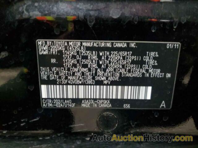 TOYOTA RAV4 LIMITED, 2T3DF4DV0BW113863