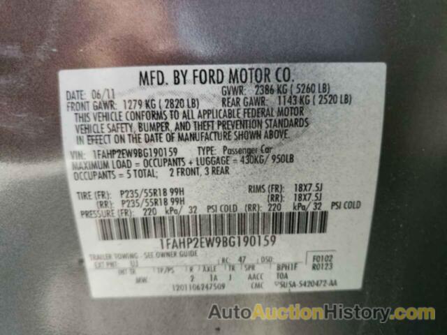 FORD TAURUS SEL, 1FAHP2EW9BG190159