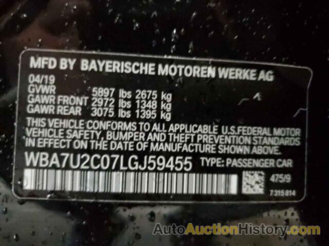 BMW 7 SERIES XI, WBA7U2C07LGJ59455