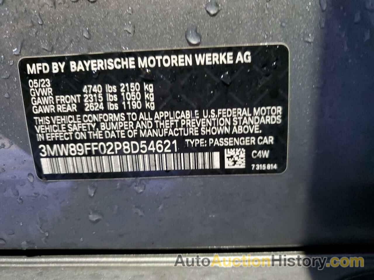 BMW 3 SERIES, 3MW89FF02P8D54621