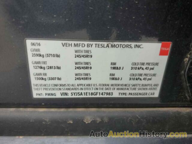 TESLA MODEL S, 5YJSA1E18GF147983