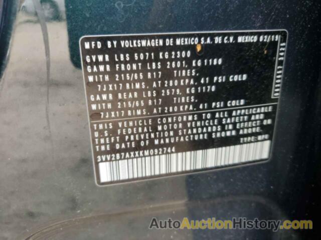 VOLKSWAGEN TIGUAN SE, 3VV2B7AXXKM092744