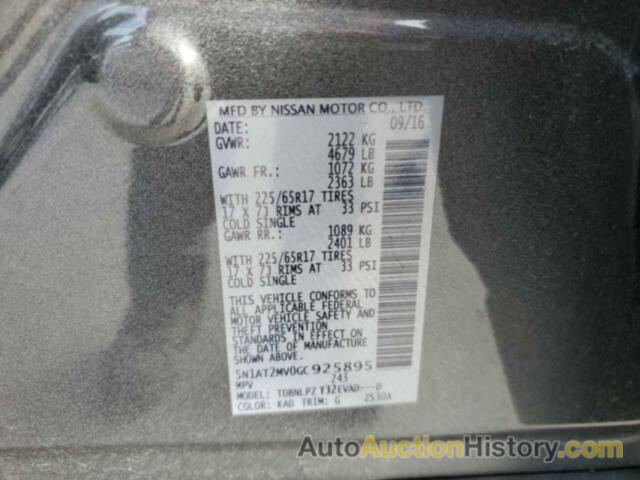 NISSAN ROGUE S, 5N1AT2MV0GC925895