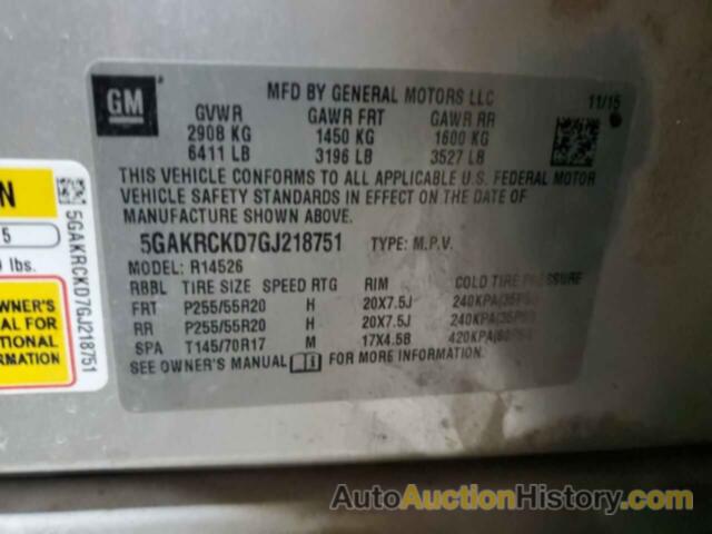 BUICK ENCLAVE, 5GAKRCKD7GJ218751