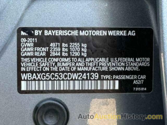 BMW 5 SERIES I, WBAXG5C53CDW24139