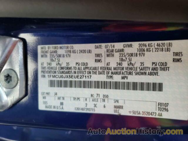 FORD ESCAPE TITANIUM, 1FMCU0JX5EUE27117