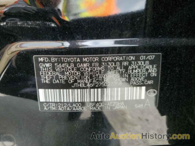 LEXUS LS460 460, JTHBL46F275027358