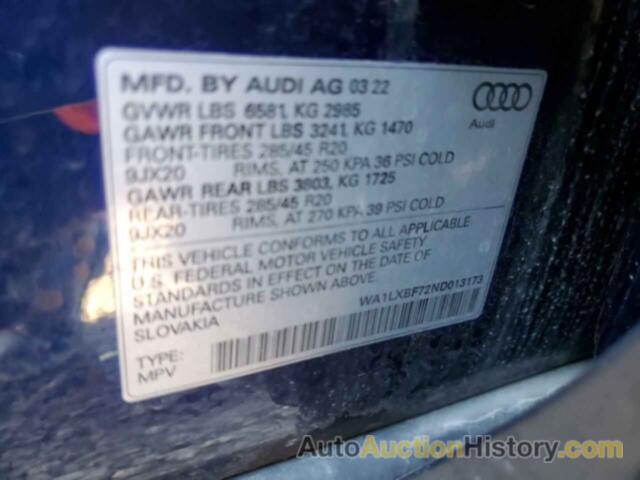 AUDI Q7 PREMIUM PLUS, WA1LXBF72ND013173