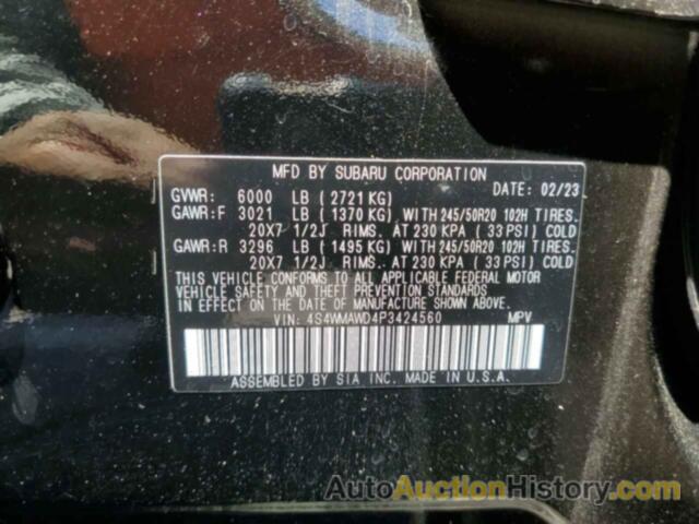 SUBARU ASCENT TOURING, 4S4WMAWD4P3424560