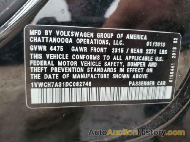 VOLKSWAGEN PASSAT SEL, 1VWCH7A31DC082748