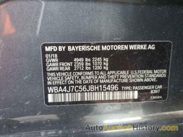BMW 4 SERIES GRAN COUPE, WBA4J7C56JBH15496
