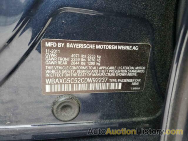 BMW 5 SERIES I, WBAXG5C52CDW92237