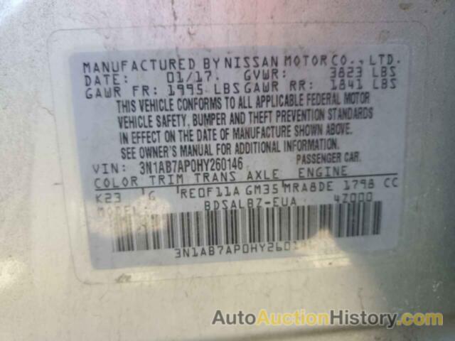 NISSAN SENTRA S, 3N1AB7AP0HY260146