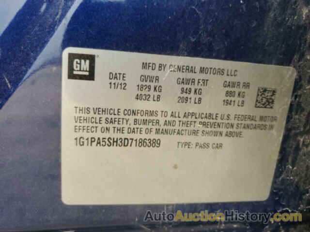 CHEVROLET CRUZE LS, 1G1PA5SH3D7186389