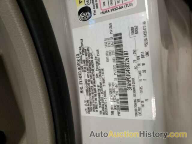 FORD FUSION SEL, 3FAHP0JG4BR226187