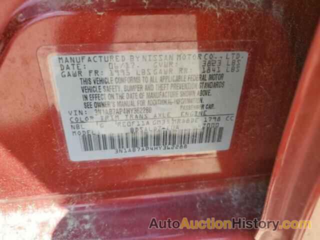 NISSAN SENTRA S, 3N1AB7AP4HY362288