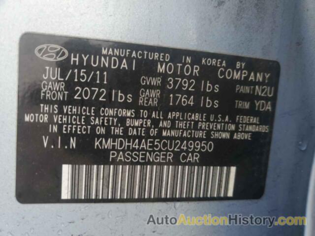 HYUNDAI ELANTRA GLS, KMHDH4AE5CU249950