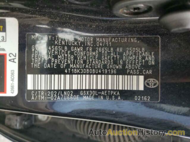 TOYOTA AVALON BASE, 4T1BK3DB0BU419196