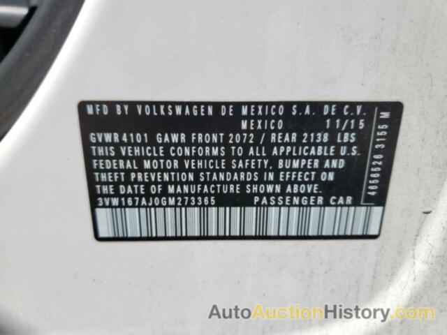 VOLKSWAGEN JETTA S, 3VW167AJ0GM273365