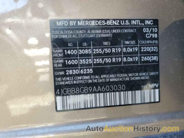 MERCEDES-BENZ M-CLASS 350 4MATIC, 4JGBB8GB9AA603030