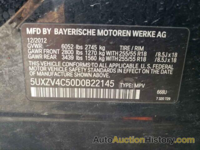 BMW X5 XDRIVE35I, 5UXZV4C50D0B22145
