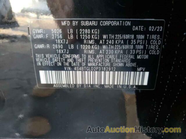 SUBARU OUTBACK ONYX EDITION XT, 4S4BTGLD2P3182912