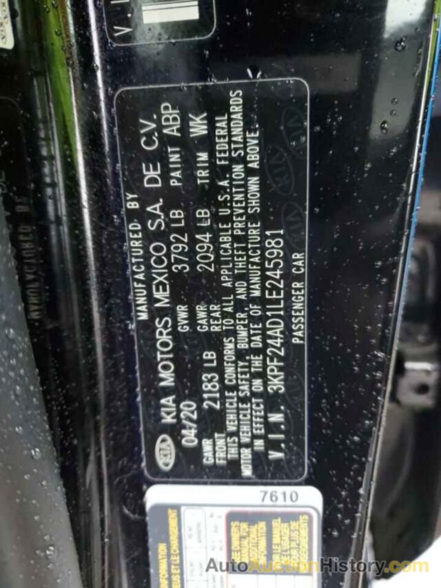 KIA FORTE FE, 3KPF24AD1LE245981