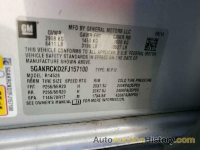 BUICK ENCLAVE, 5GAKRCKD2FJ157100