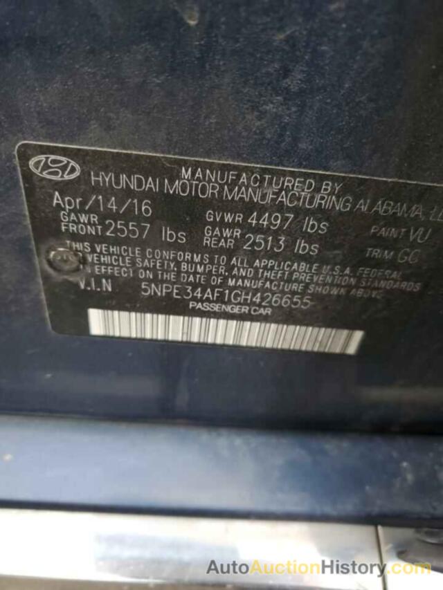 HYUNDAI SONATA SPORT, 5NPE34AF1GH426655