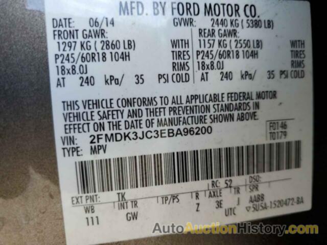 FORD EDGE SEL, 2FMDK3JC3EBA96200