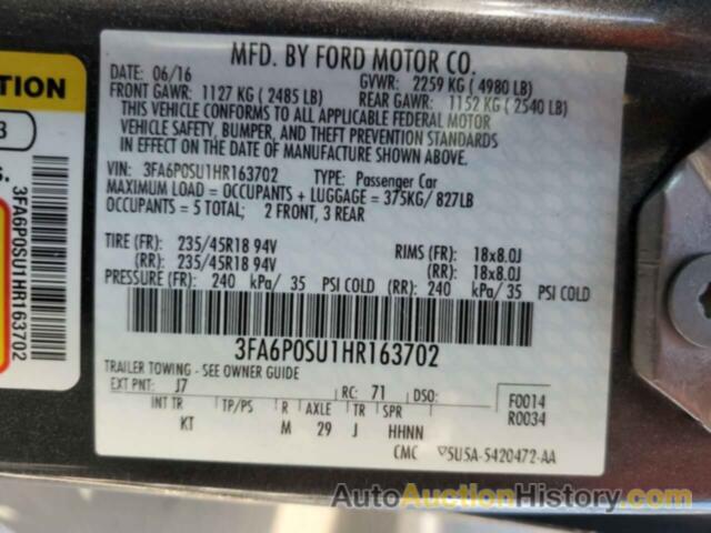 FORD FUSION TITANIUM PHEV, 3FA6P0SU1HR163702