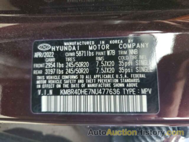 HYUNDAI PALISADE SEL, KM8R4DHE7NU477636