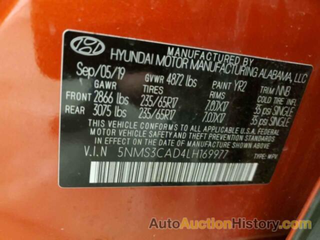 HYUNDAI SANTA FE SEL, 5NMS3CAD4LH169977