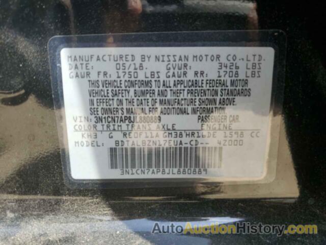 NISSAN VERSA S, 3N1CN7AP8JL880889