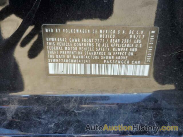 VOLKSWAGEN GOLF S, 3VWH17AU0HM541341